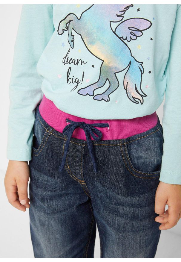 bonprix - Wygodne dżinsy termiczne na podszewce z polaru. Kolekcja: plus size. Kolor: niebieski. Styl: elegancki