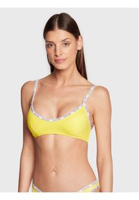 Calvin Klein Swimwear Góra od bikini KW0KW01946 Żółty. Kolor: żółty. Materiał: syntetyk