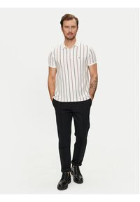 TOMMY HILFIGER - Tommy Hilfiger Polo Vertical MW0MW35627 Beżowy Regular Fit. Typ kołnierza: polo. Kolor: beżowy. Materiał: bawełna #3