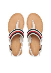 TOMMY HILFIGER - Tommy Hilfiger Sandały Flat Sandal Corporate FW0FW06988 Écru. Materiał: materiał #7