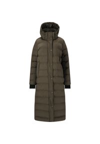 Damska długa kurtka Whistler Joana. Kolor: wielokolorowy, czarny, zielony. Materiał: puch. Długość: długie #1