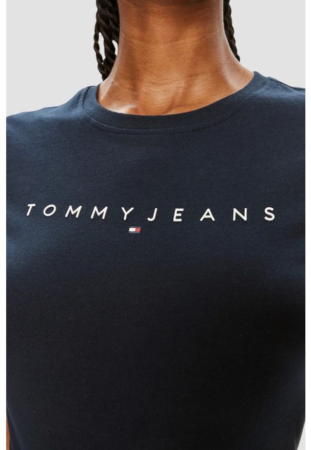 Tommy Jeans - TOMMY JEANS Granatowy damski t-shirt, Rozmiar M. Kolor: niebieski