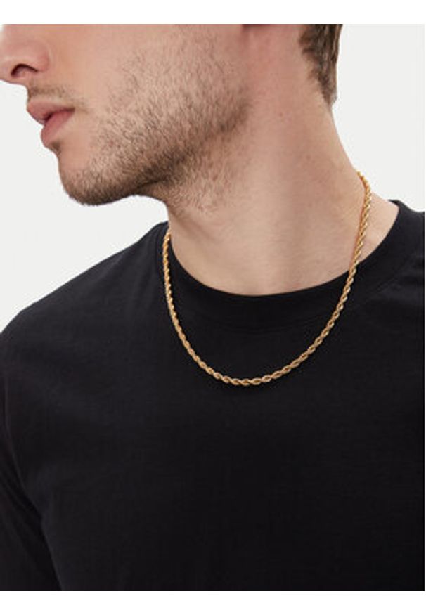 ICED STUFF Łańcuszek Rope Złoty. Materiał: metalowe. Kolor: złoty
