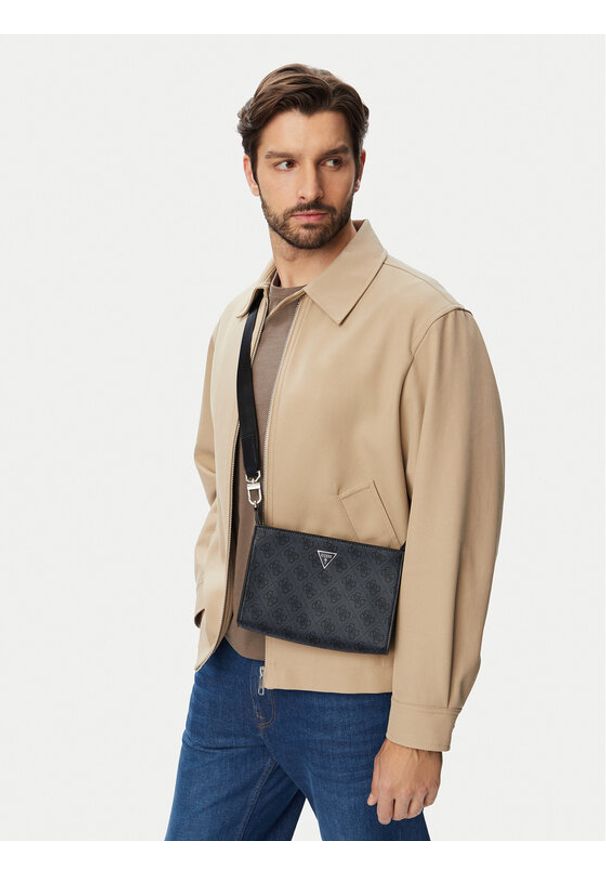 Guess Saszetka HMMILO P6157 Czarny. Kolor: czarny. Materiał: skóra