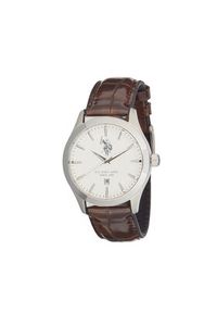 U.S. Polo Assn. Zegarek Yale USP7369WH Brązowy. Kolor: brązowy. Materiał: skóra #4
