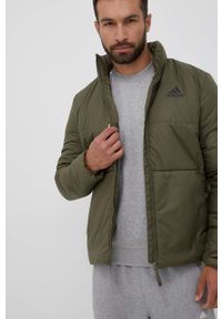 Adidas - adidas kurtka męska kolor zielony zimowa. Kolor: zielony. Wzór: nadruk. Sezon: zima #4