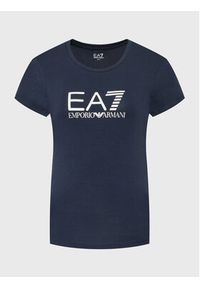 EA7 Emporio Armani T-Shirt 8NTT66 TJFKZ 1554 Granatowy Slim Fit. Kolor: niebieski. Materiał: bawełna