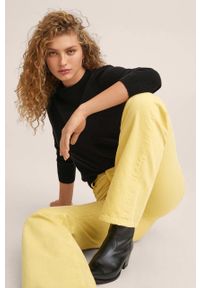 mango - Mango jeansy Kaia damskie high waist. Stan: podwyższony. Kolor: żółty #8