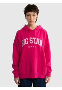 Big-Star - Bluza damska z kapturem różowa Rubialsa 602. Okazja: na co dzień. Typ kołnierza: kaptur. Kolor: różowy. Materiał: bawełna. Wzór: haft. Styl: casual, klasyczny #2