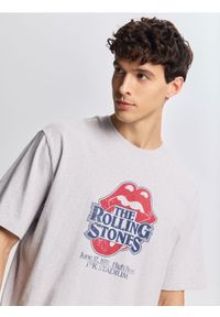 Reserved - T-shirt ROLLING STONES - jasnoszary. Kolor: szary. Materiał: dzianina, bawełna #1