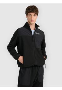 4f - 4F Polar ze stójką regular męski - czarny S. Typ kołnierza: kołnierzyk stójkowy. Kolor: czarny. Materiał: polar. Sport: turystyka piesza #1