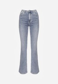 Renee - Niebieskie Klasyczne Jeansy Flare Regular Waist Neliovia. Okazja: na co dzień. Kolor: niebieski. Wzór: aplikacja. Styl: klasyczny #6