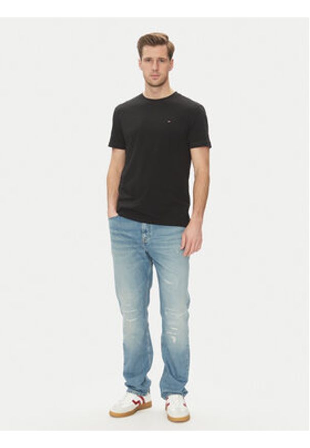 TOMMY HILFIGER - Tommy Hilfiger T-Shirt UM0UM03362 Czarny Regular Fit. Kolor: czarny. Materiał: bawełna