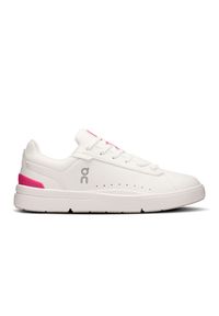 On - Sneakersy damskie ON The Roger Advantage White | Pink. Okazja: na co dzień, na spacer. Kolor: biały. Materiał: skóra. Szerokość cholewki: normalna. Sport: turystyka piesza, tenis