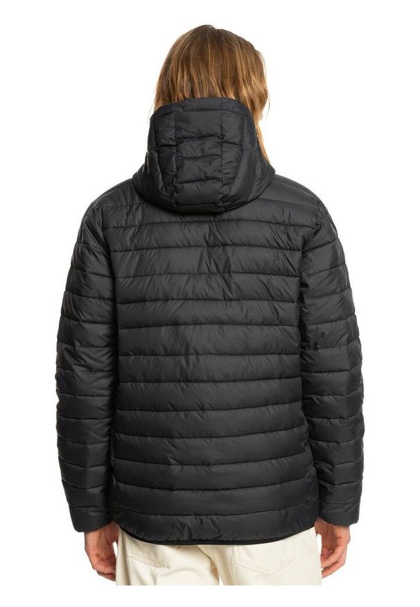 Quiksilver - Kurtka puchowa dla Mężczyzn SCALY Czarny. Kolor: brązowy, zielony, wielokolorowy. Materiał: tkanina, poliester. Sport: turystyka piesza