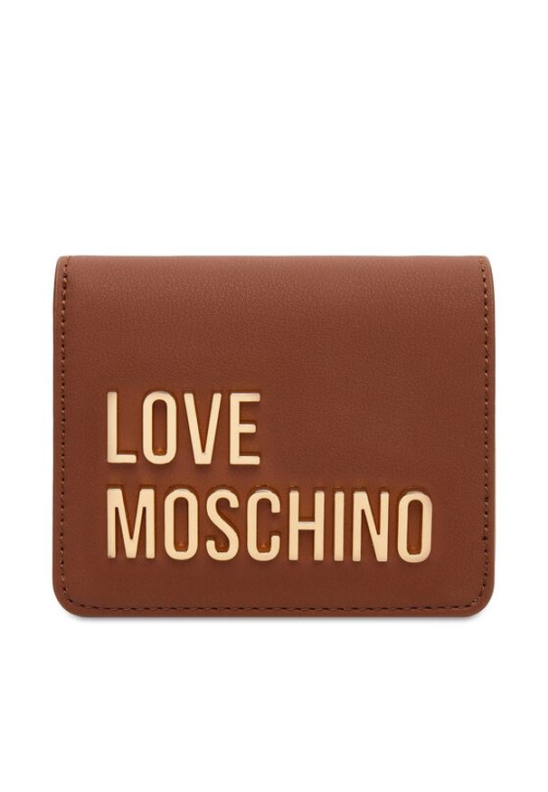 Love Moschino - LOVE MOSCHINO Mały Portfel Damski JC5612PP1NKD0312 Brązowy. Kolor: brązowy. Materiał: skóra