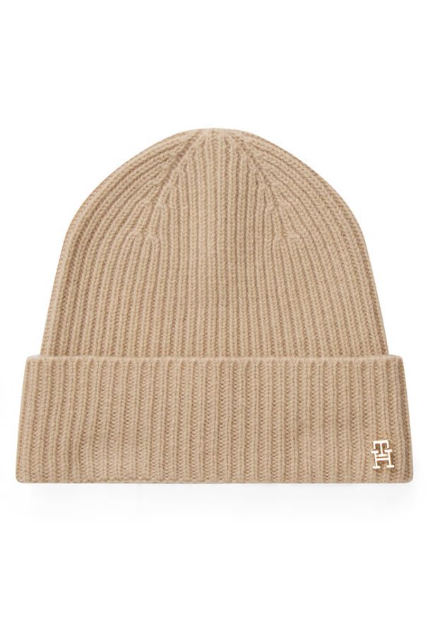 TOMMY HILFIGER - Tommy Hilfiger Czapka Th Cashmere AW0AW17772 Beżowy. Kolor: beżowy. Materiał: kaszmir, materiał