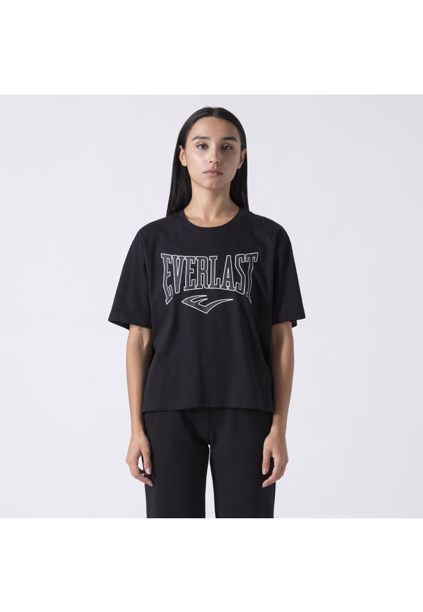 EVERLAST - Ikoniczna Koszulka Z Logiem Czarny Bawelna. Kolor: czarny. Długość: krótkie