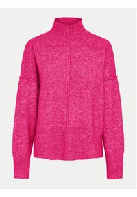 YAS Golf 26030703 Różowy Relaxed Fit. Typ kołnierza: golf. Kolor: różowy. Materiał: syntetyk #4