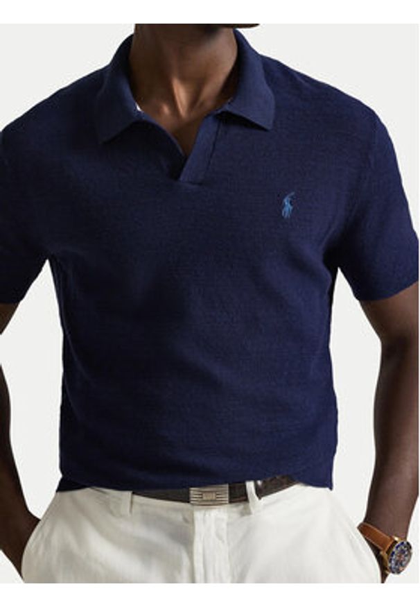 Polo Ralph Lauren Polo 710B13891004 Granatowy Regular Fit. Typ kołnierza: polo. Kolor: niebieski. Materiał: bawełna