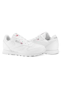 Buty do chodzenia dla dzieci Reebok Classic Leather. Zapięcie: sznurówki. Kolor: biały. Materiał: tkanina, materiał, skóra, syntetyk. Szerokość cholewki: normalna. Model: Reebok Classic. Sport: turystyka piesza