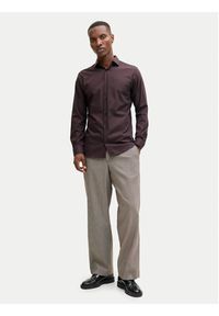 Jack & Jones Koszula Parker 12227385 Bordowy Slim Fit. Kolor: czerwony. Materiał: bawełna