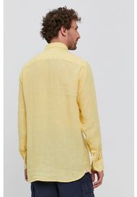 TOMMY HILFIGER - Tommy Hilfiger - Koszula. Typ kołnierza: button down. Kolor: żółty. Materiał: tkanina. Długość rękawa: długi rękaw. Długość: długie. Wzór: gładki #4