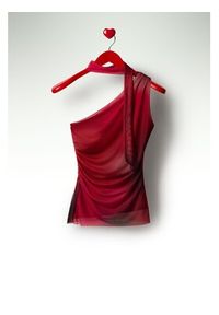 Desigual Bluzka Bratislava 26SWTK31 Czerwony Slim Fit. Kolor: czerwony. Materiał: syntetyk #4