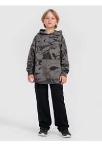 4f - 4F Spodnie dresowe cargo chłopięce - czarne 152 (11-12 lat). Okazja: na co dzień. Kolor: czarny. Materiał: dresówka. Sezon: lato. Styl: casual #1