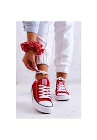 Damskie Klasyczne Trampki Cross Jeans JJ2R4010C Czerwone. Kolor: czerwony. Materiał: materiał, guma. Styl: klasyczny #4
