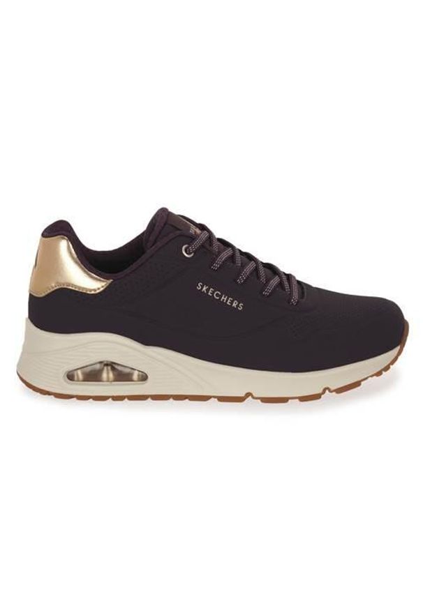 skechers - Buty do chodzenia damskie Skechers Dkpr Uno Shimme. Zapięcie: sznurówki. Kolor: fioletowy, wielokolorowy. Materiał: materiał, syntetyk. Szerokość cholewki: normalna. Sport: turystyka piesza