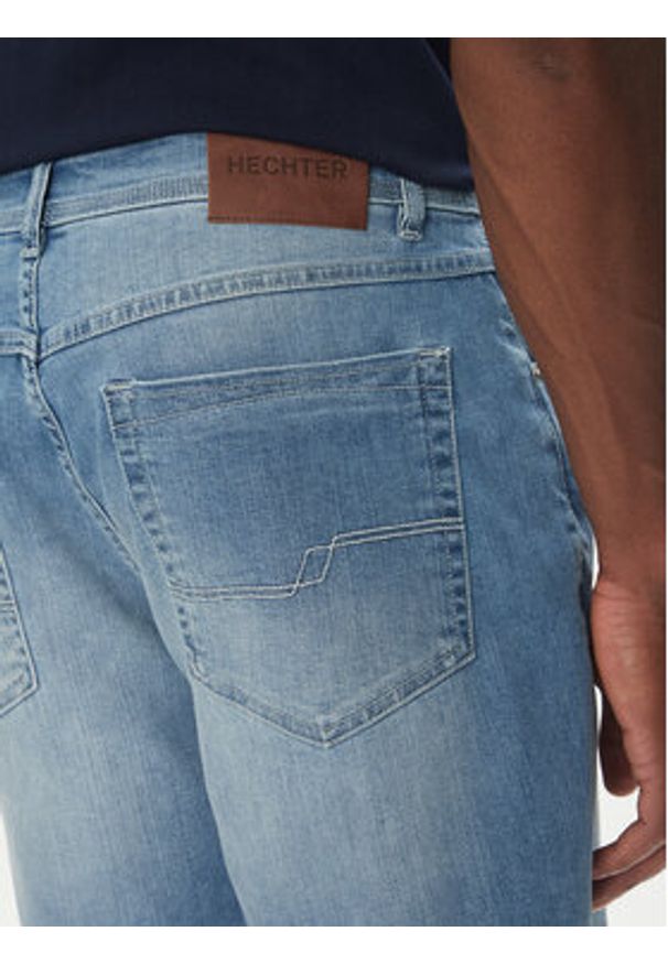 Hechter Paris Szorty jeansowe 26655 151362 Niebieski Regular Fit. Kolor: niebieski. Materiał: bawełna
