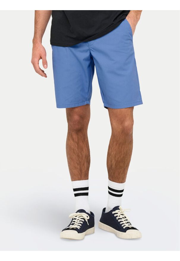 Only & Sons Szorty materiałowe Skal 22034682 Niebieski Slim Fit. Kolor: niebieski. Materiał: syntetyk, bawełna