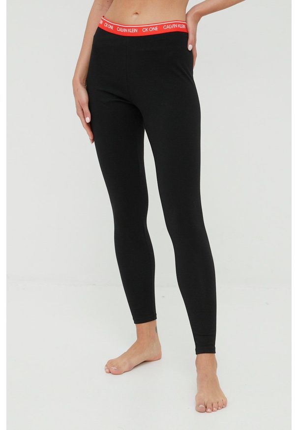 Calvin Klein Underwear legginsy piżamowe damskie kolor czarny. Kolor: czarny
