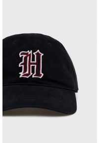 Hollister Co. czapka z daszkiem bawełniana kolor czarny z aplikacją. Kolor: czarny. Materiał: bawełna. Wzór: aplikacja #4