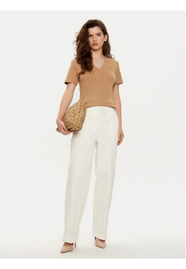 TOMMY HILFIGER - Tommy Hilfiger Spodnie materiałowe WW0WW43809 Écru Regular Fit. Materiał: bawełna