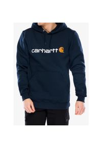 Bluza z kapturem męska Carhartt Signature Logo Sweatshirt. Typ kołnierza: kaptur. Kolor: niebieski