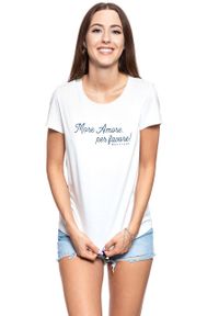 Mustang - MUSTANG T SHIRT DAMSKI Alina C Print Cloud Dancer 1008937 2020. Wzór: nadruk #5