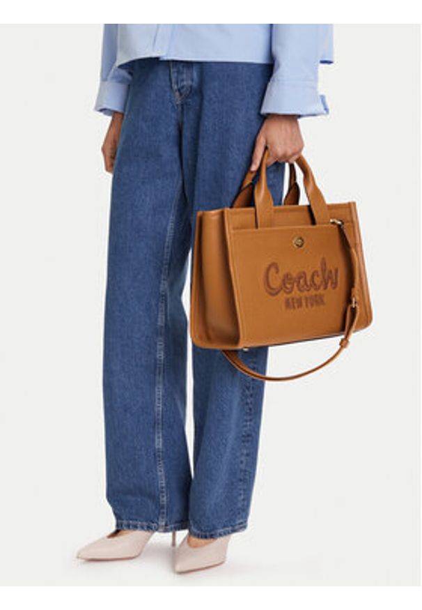 Coach Torebka CAM75 B4T7J Brązowy. Kolor: brązowy. Materiał: skórzane