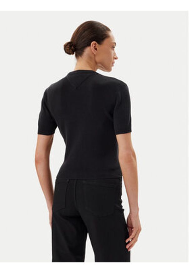 Tommy Jeans Sweter Essential DW0DW19336 Czarny Regular Fit. Kolor: czarny. Materiał: bawełna