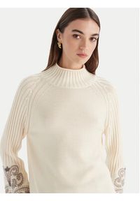 Luisa Spagnoli Golf Manico 100198 Écru Regular Fit. Typ kołnierza: golf. Materiał: wełna #4