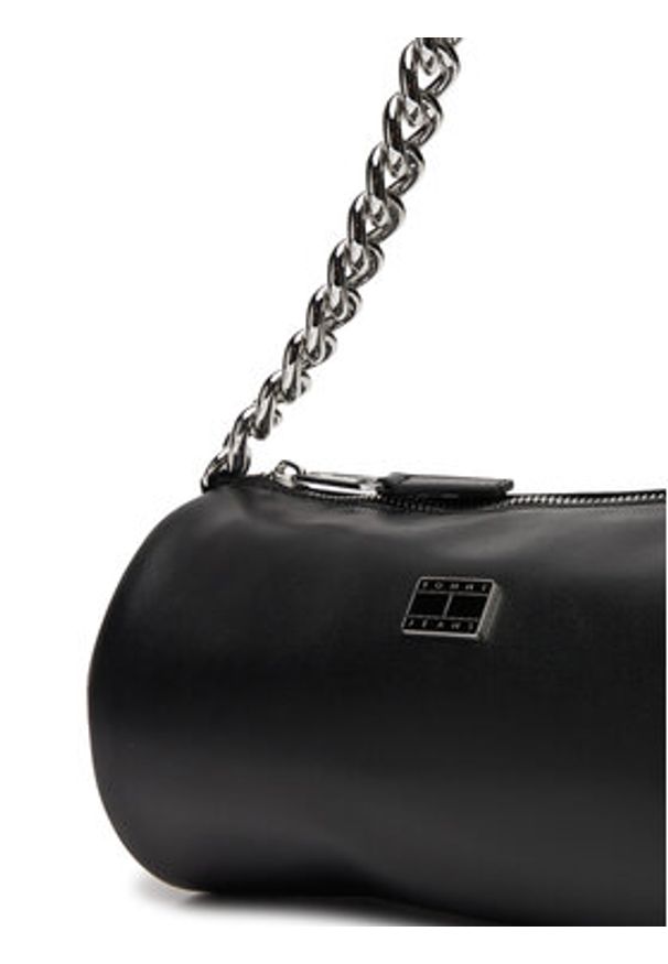 Tommy Jeans Torebka Tjw Chain Shoulder Bag AW0AW17893 Czarny. Kolor: czarny. Materiał: skórzane