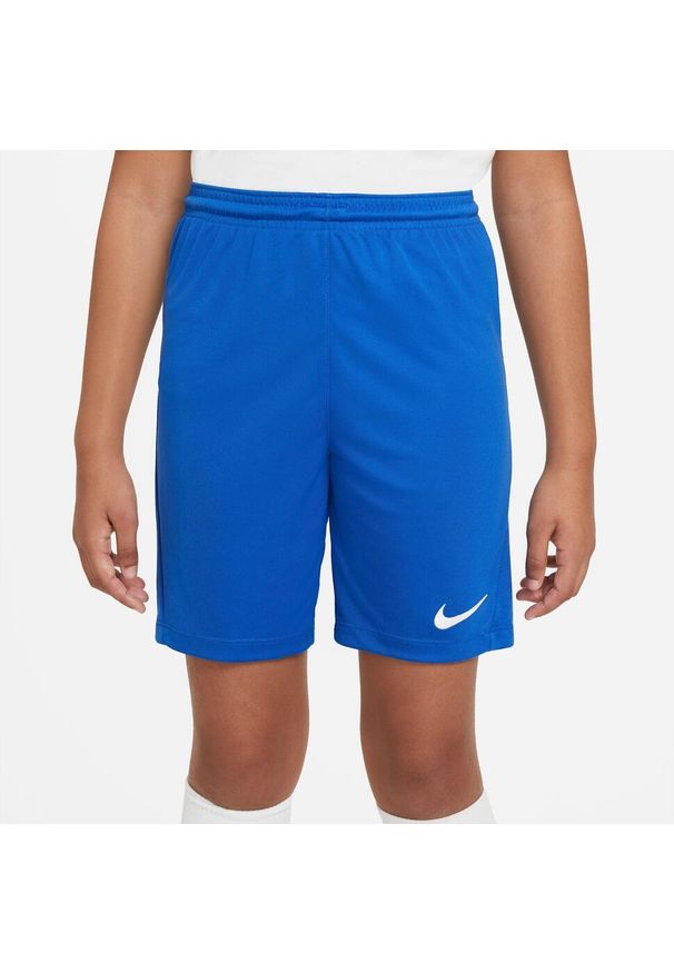 Spodnie piłkarskie chłopięce Nike JR Park Iii Knit. Kolor: niebieski. Długość: krótkie. Sport: piłka nożna