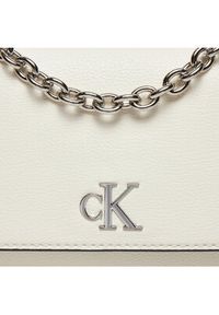 Calvin Klein Jeans Torebka Minimal Monogram Ew Flap21 K60K612233 Biały. Kolor: biały. Materiał: skórzane #5