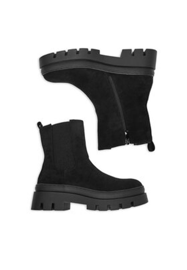 DeeZee Botki HX21069-1A Czarny. Kolor: czarny. Materiał: materiał