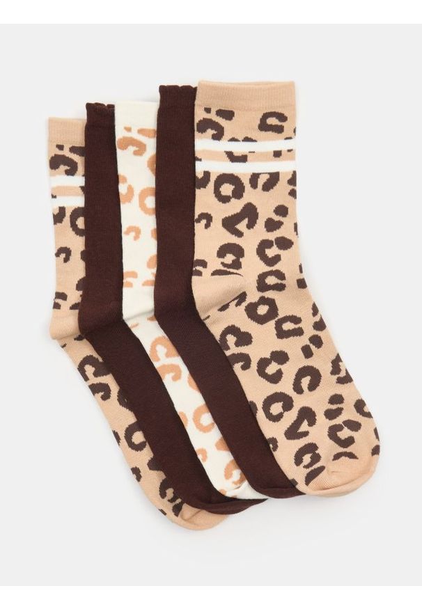 Sinsay - Prążkowane skarpetki 5 pack - wielobarwny. Materiał: prążkowany