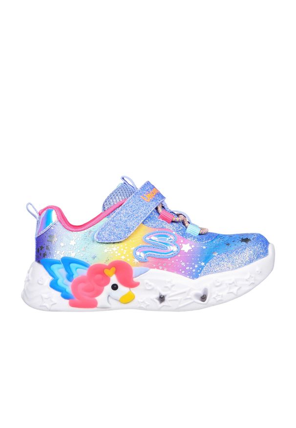 skechers - Buty SKECHERS UNICORN CHARMER-TWILIGHT DR Niebieski. Okazja: na co dzień. Kolor: wielokolorowy, fioletowy. Materiał: tkanina, syntetyk