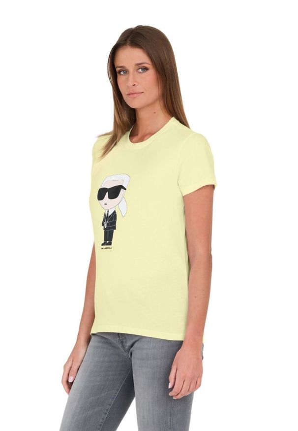 Karl Lagerfeld - KARL LAGERFELD Żółty damski t-shirt Ikonik 2.0 Karl T-shirt, Rozmiar XS. Kolor: żółty