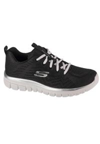 skechers - Buty do chodzenia damskie Skechers Gracefulget Connect. Kolor: biały, wielokolorowy, czarny. Materiał: materiał, syntetyk, tkanina. Sport: turystyka piesza