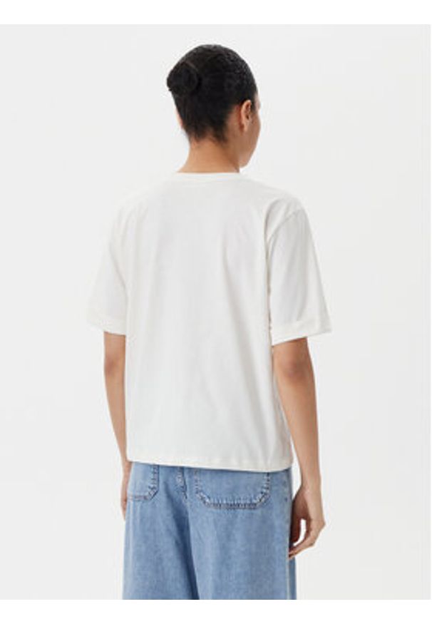 Liu Jo Sport T-Shirt TA5175 JS923 Écru Regular Fit. Materiał: bawełna. Styl: sportowy